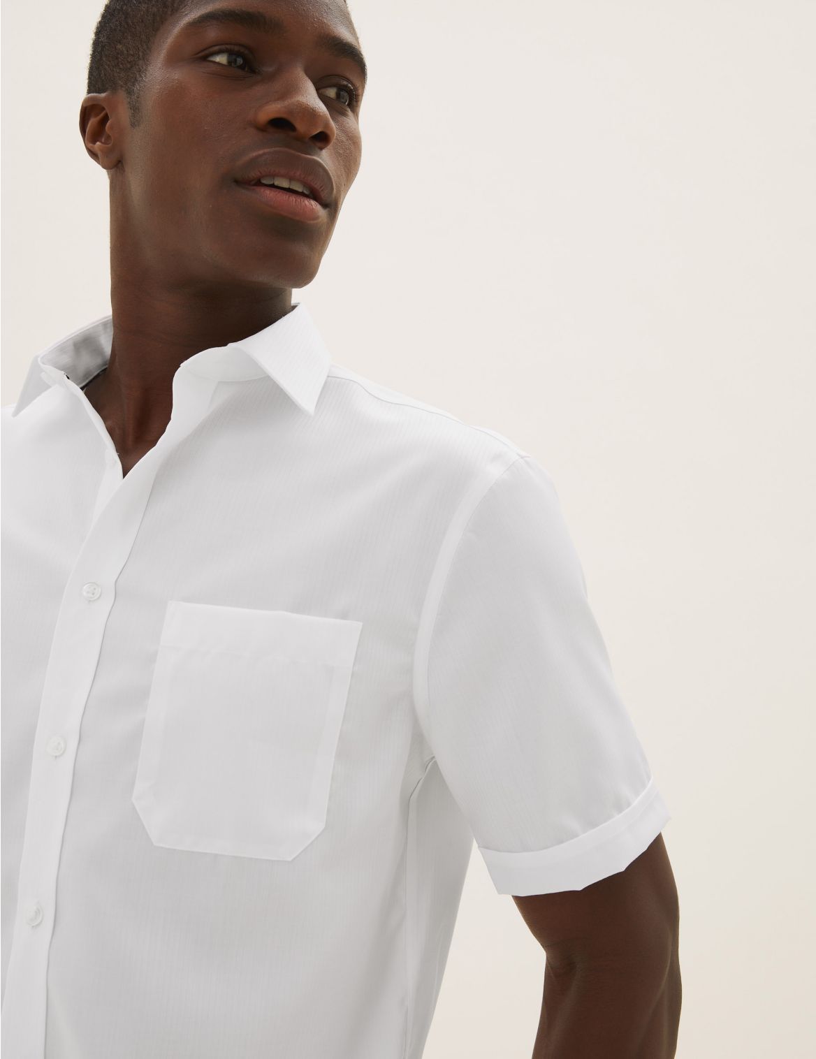 Regular Fit Pure Cotton Striped Shirt white
