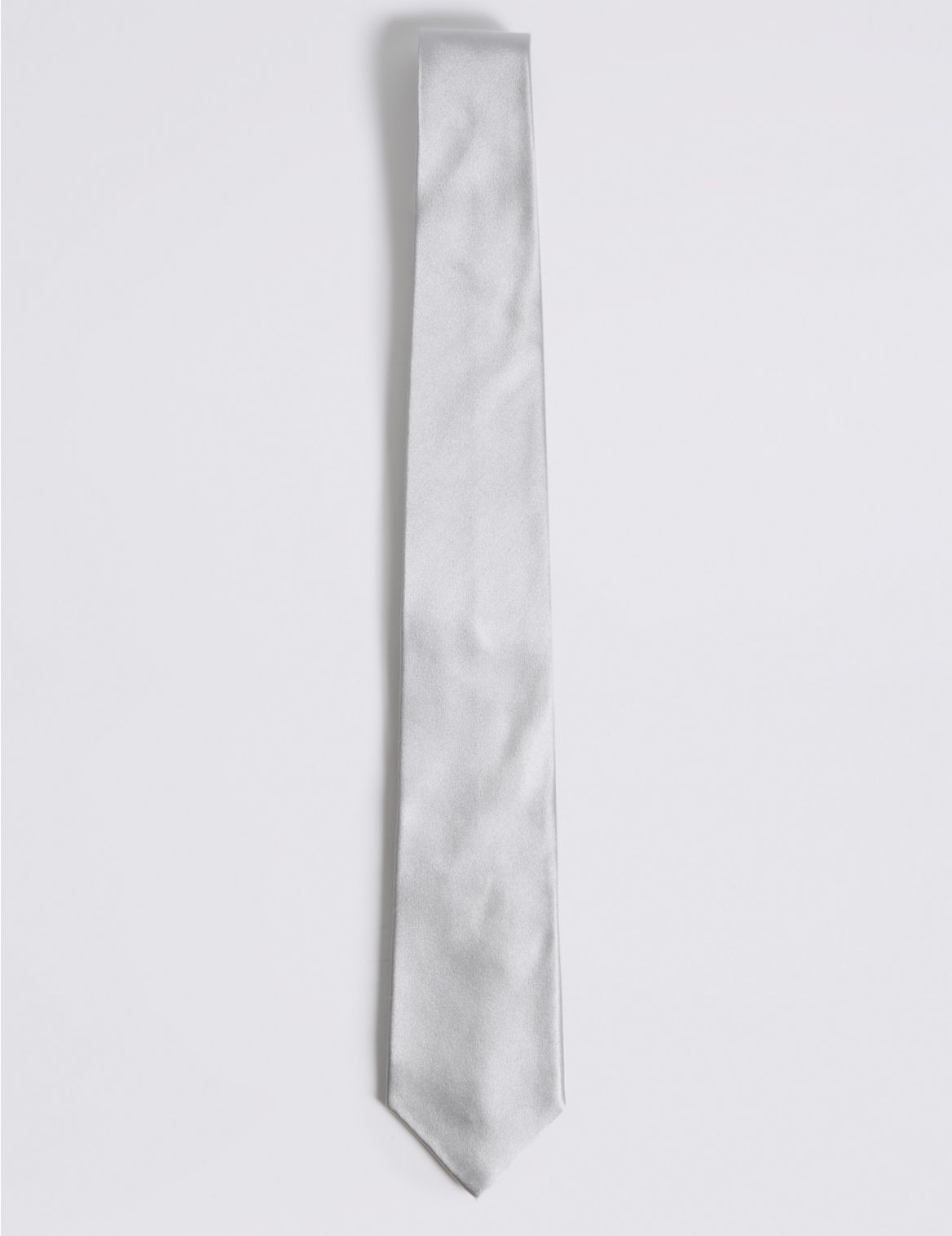 Pure Silk Tie & Pocket Square Set silver