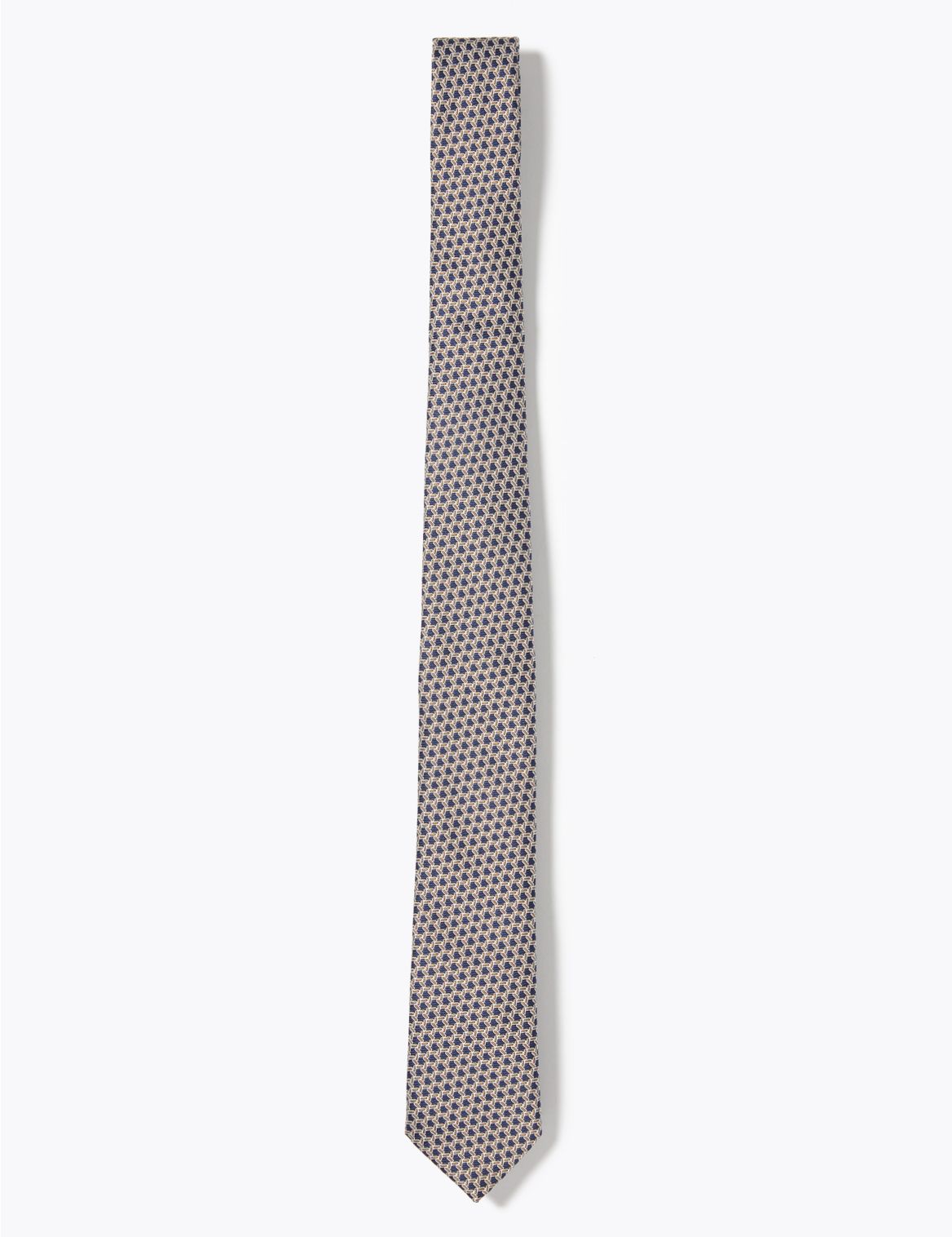 Skinny Geometric Tie cream