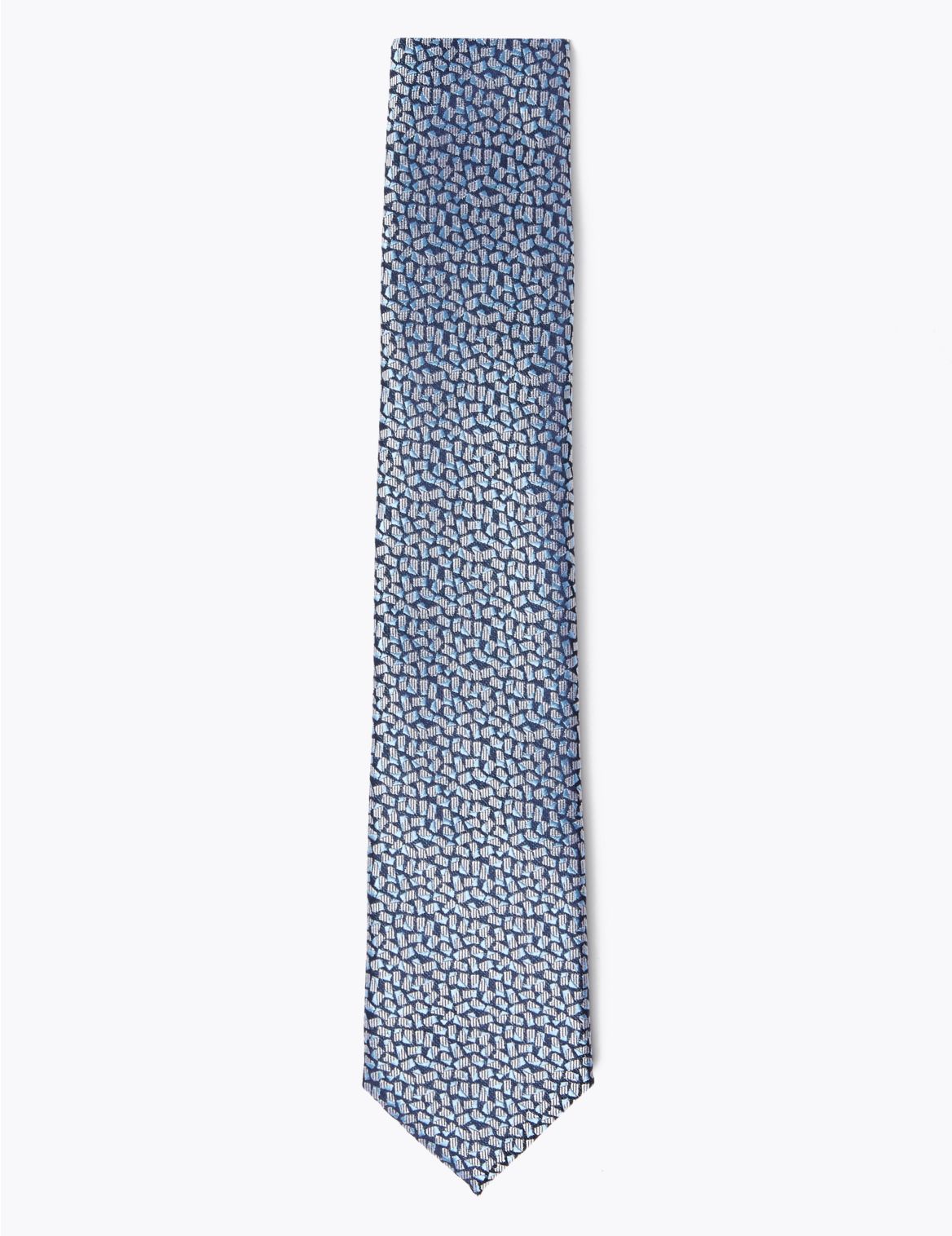 Geometric Skinny Tie blue