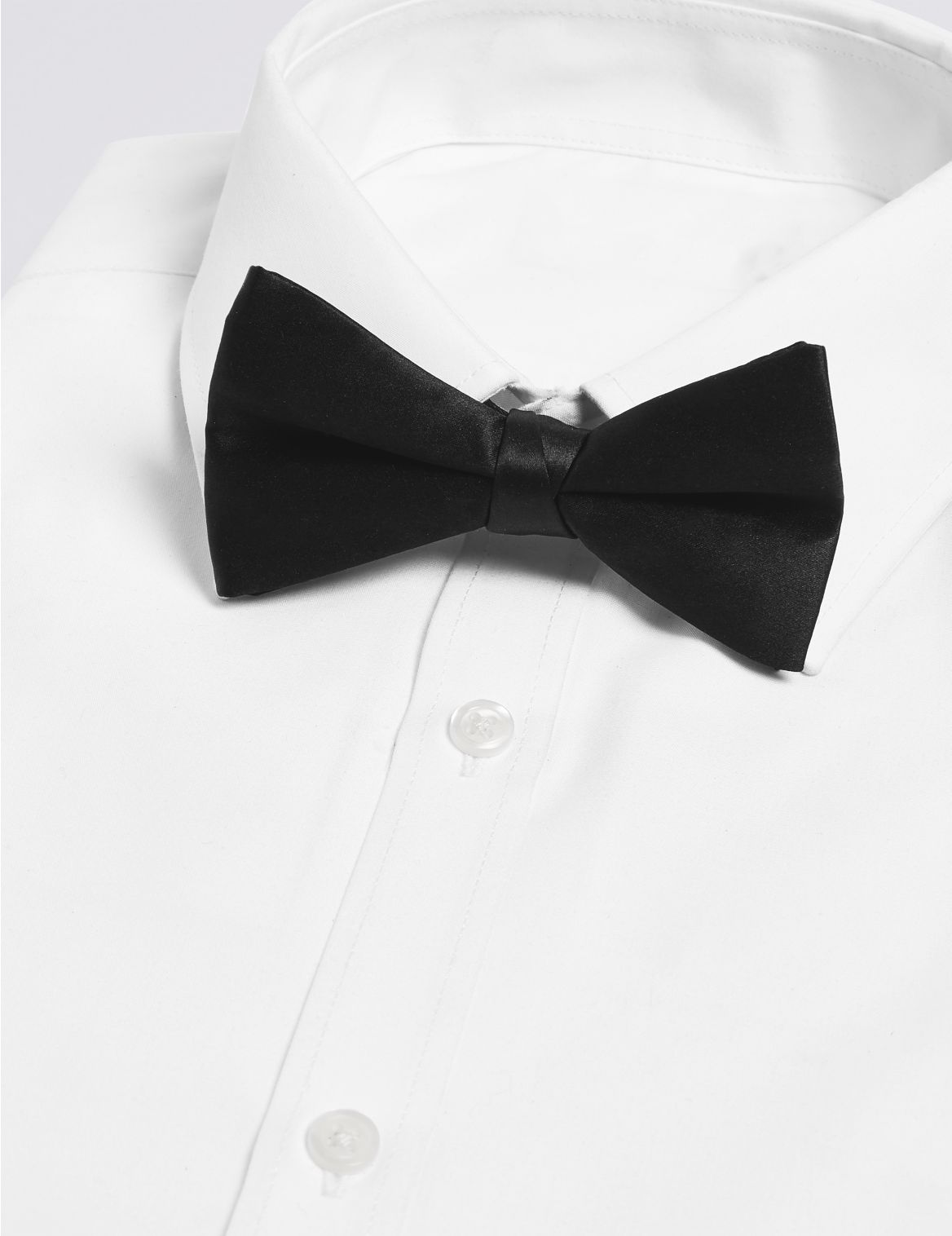 Pure Silk Pre-tied Bow Tie black