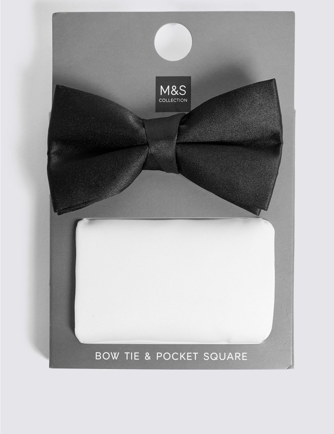 Bow Tie & Pocket Square Set black
