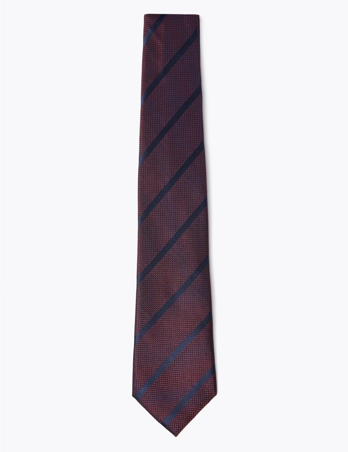 Pure Silk Striped Woven Tie red