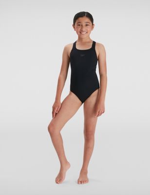 Speedo Girl's Eco Endurance+ Medalist Swimsuit (4-16 Yrs) - 7-8y - Navy, Navy,Pink,Black,Blue