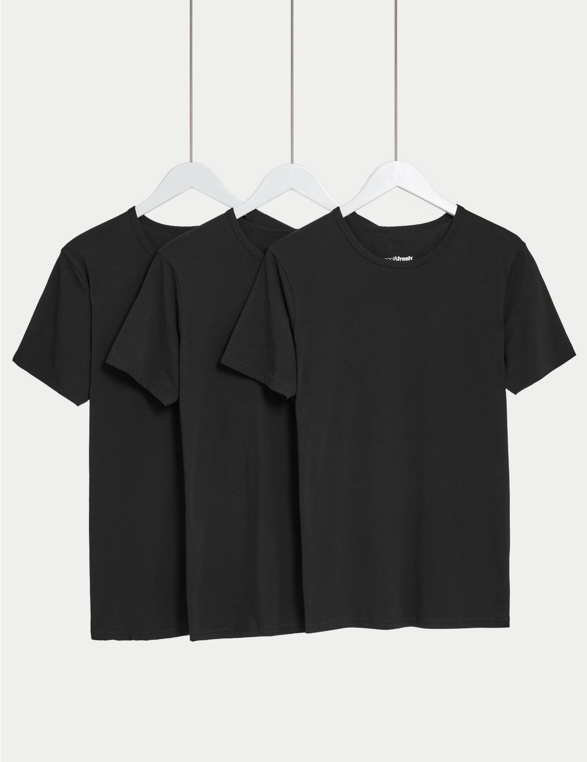 3 Pack Cool & Fresh&trade; T-Shirt Vests black
