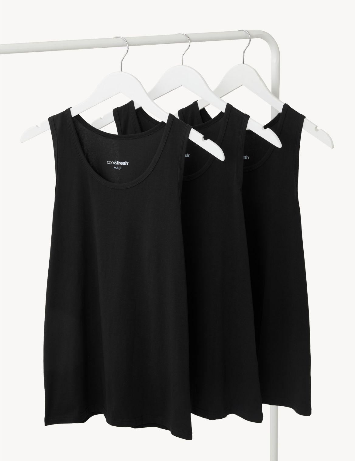 3 Pack Cool & Fresh&trade; Sleeveless Vests black