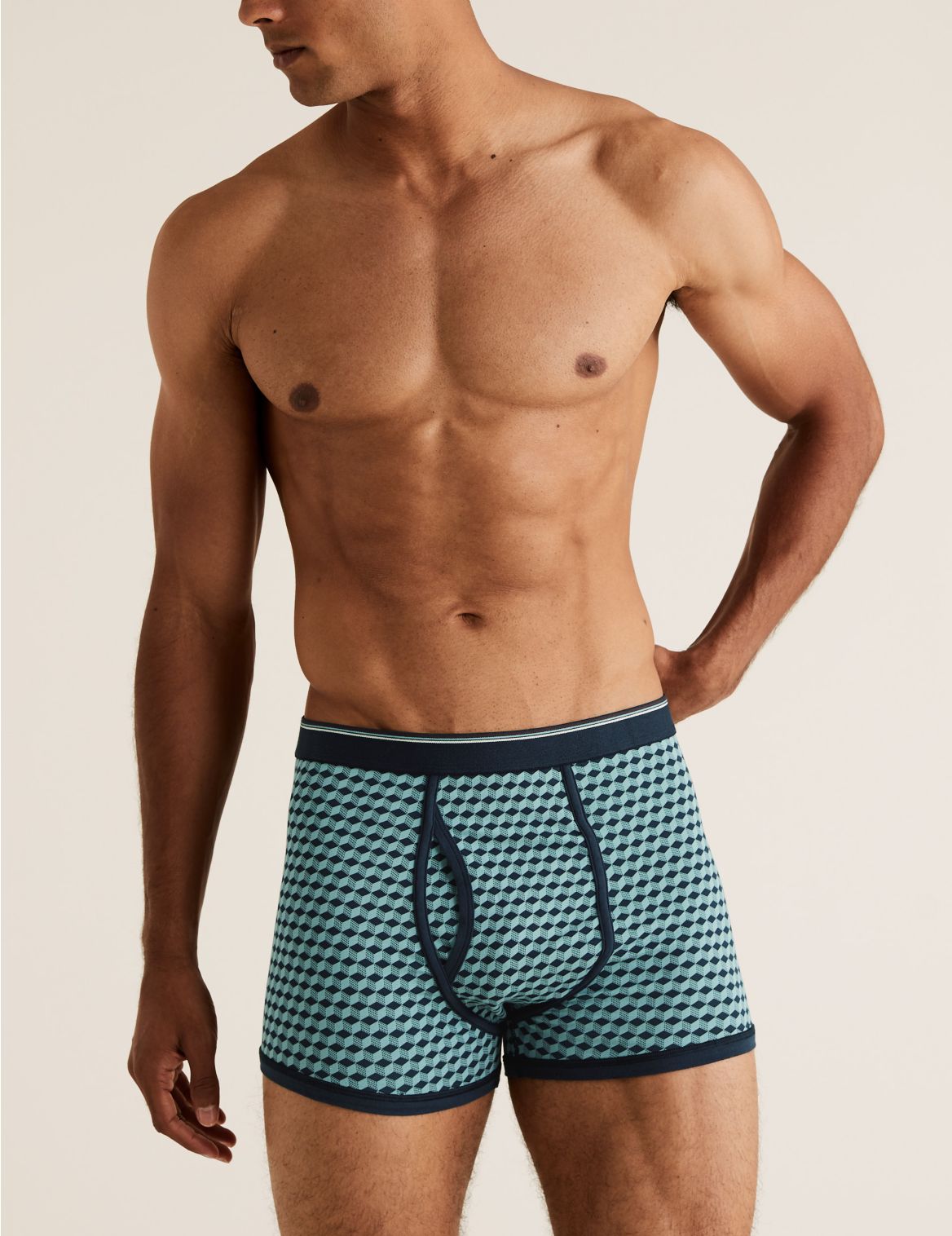 3 Pack Cotton Stretch Cool & Fresh&trade; Trunks green