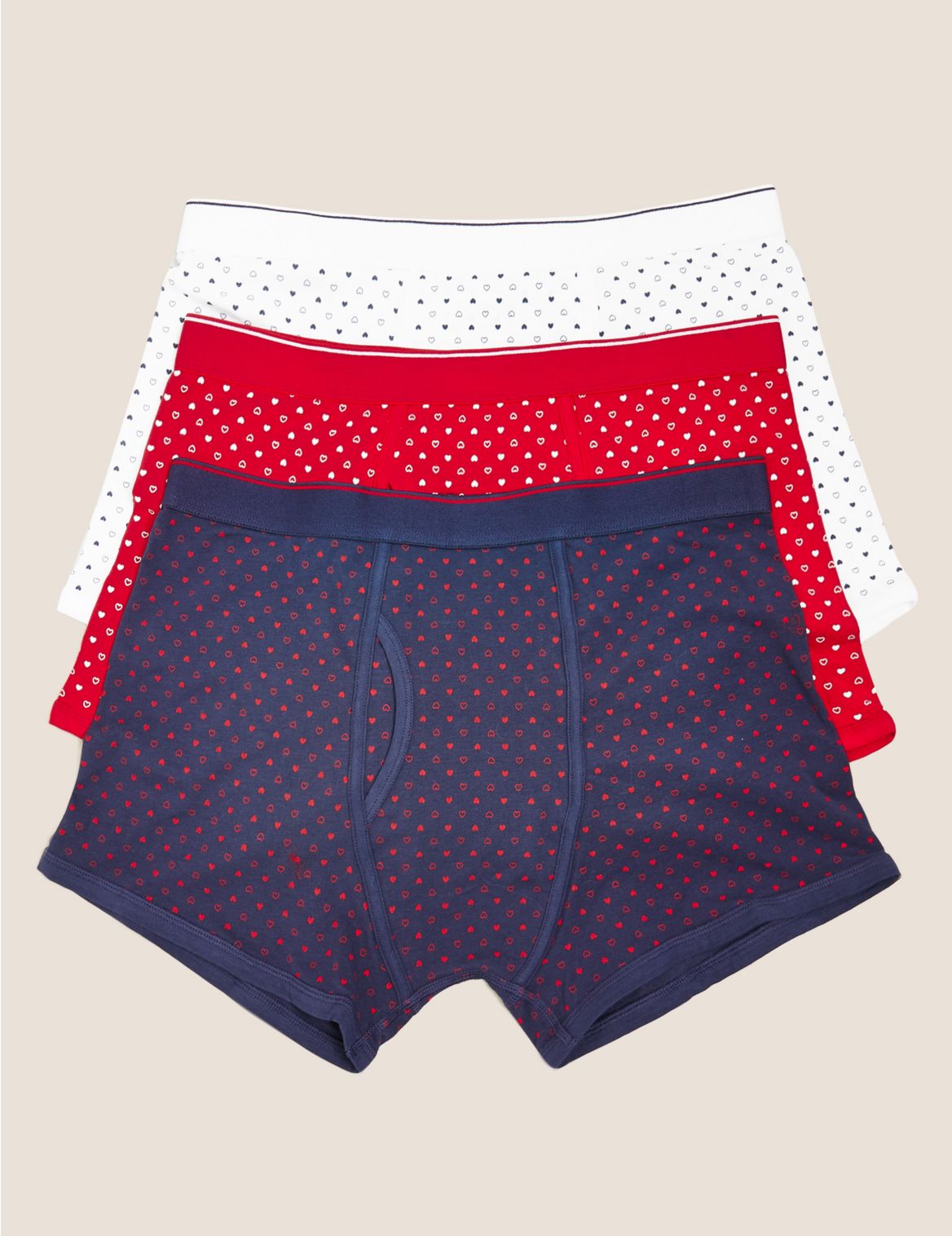 3 Pack Cotton Stretch Cool & Fresh&trade; Trunks red