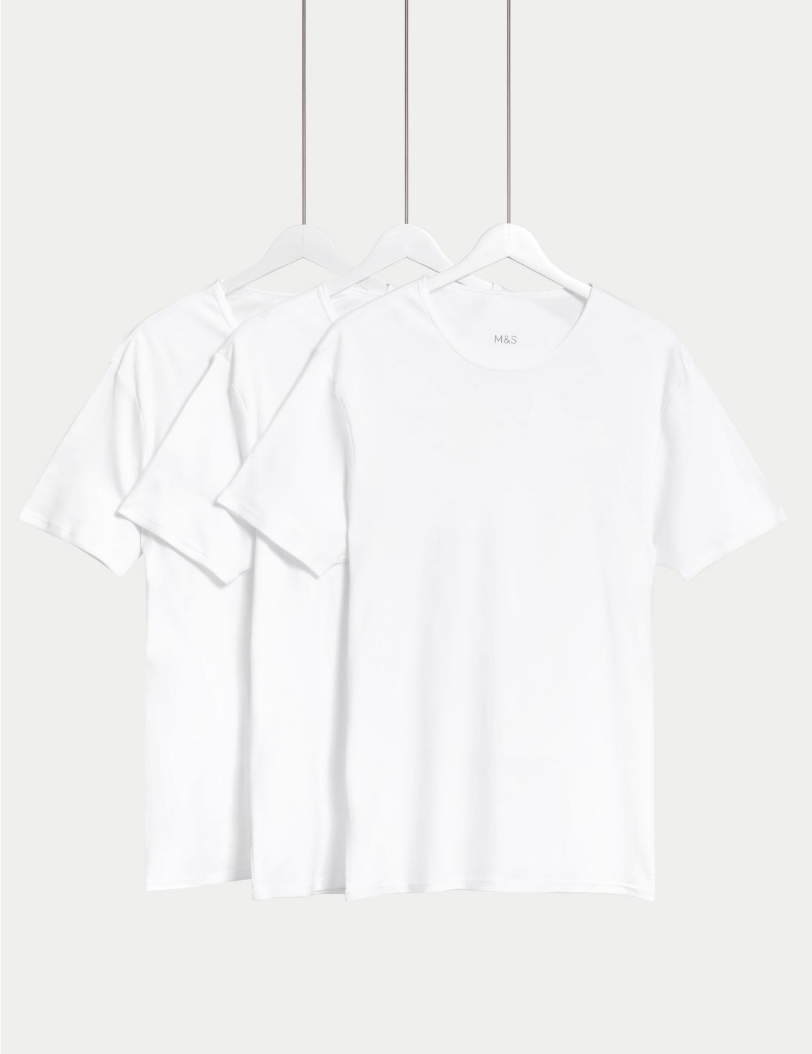 3 Pack Pure Cotton T-Shirt Vests white