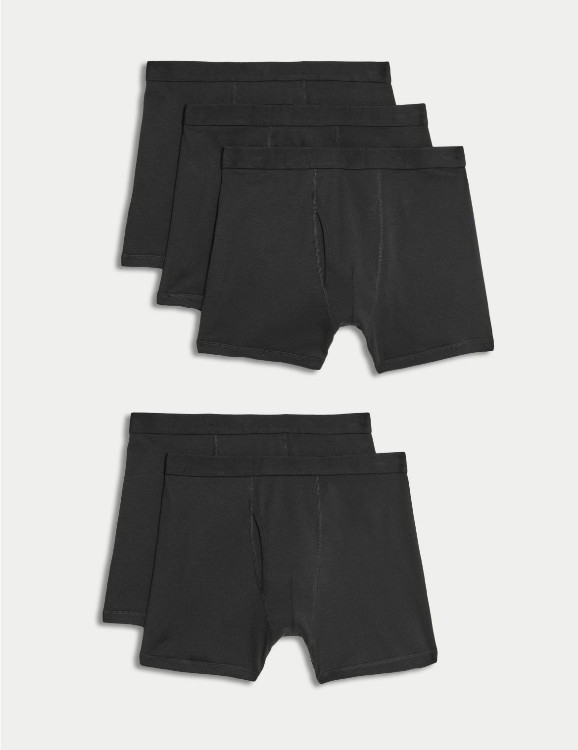 5 Pack Pure Cotton Cool & Fresh&trade; Trunks black