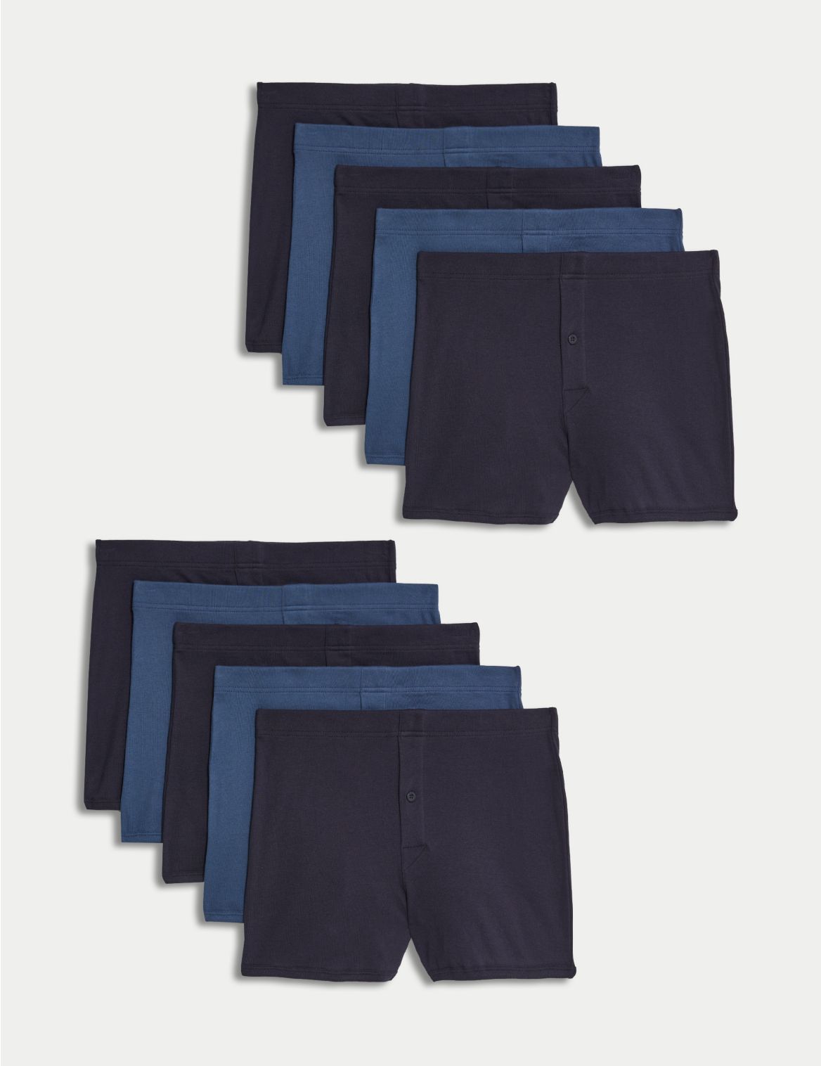 10 Pack Cotton Trunks blue