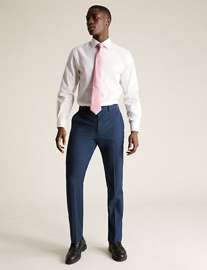 m&s collection big & tall regular fit trousers - 34xl - indigo, indigo