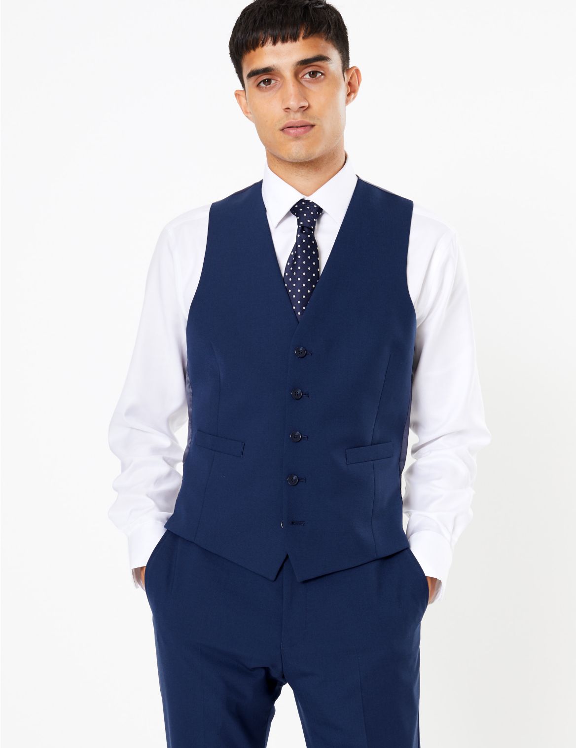 The Ultimate Blue Skinny Fit Waistcoat blue
