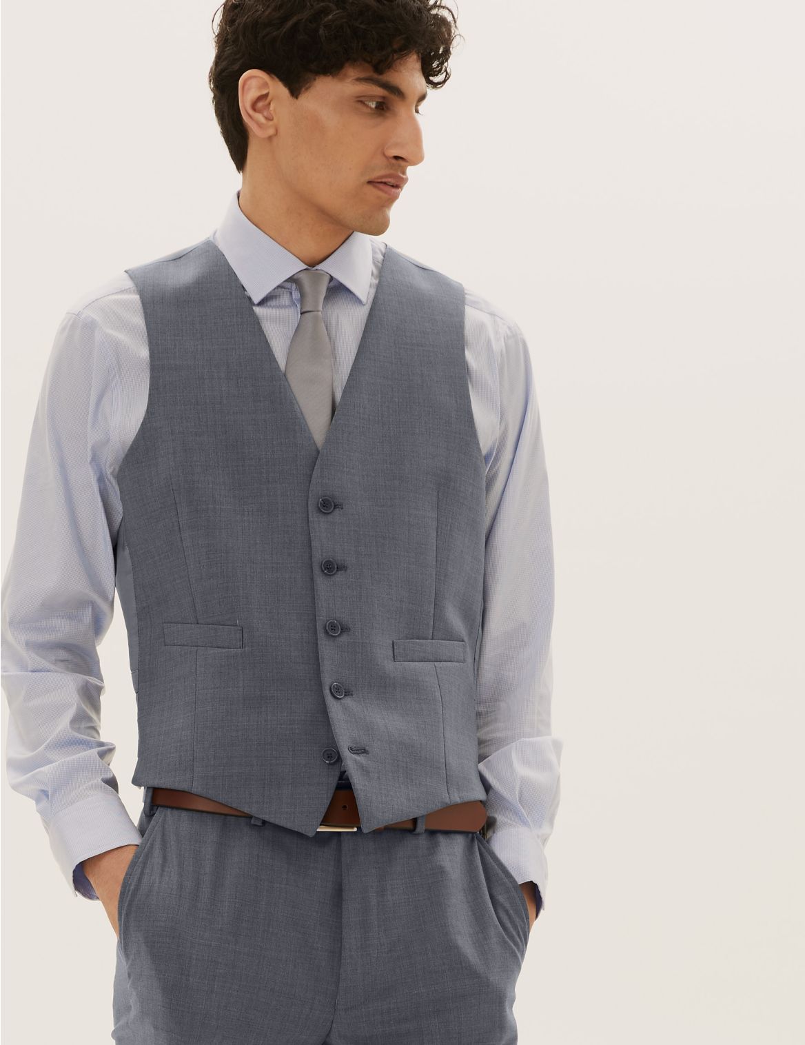 The Ultimate Grey Slim Fit Waistcoat with Stretch grey