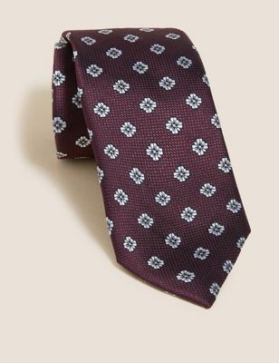 M&S Mens Luxury Silk Foulard Tie