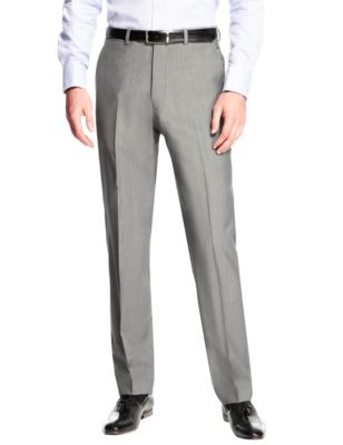 Collezione Pure Wool Flat Front Trousers | Snapcat