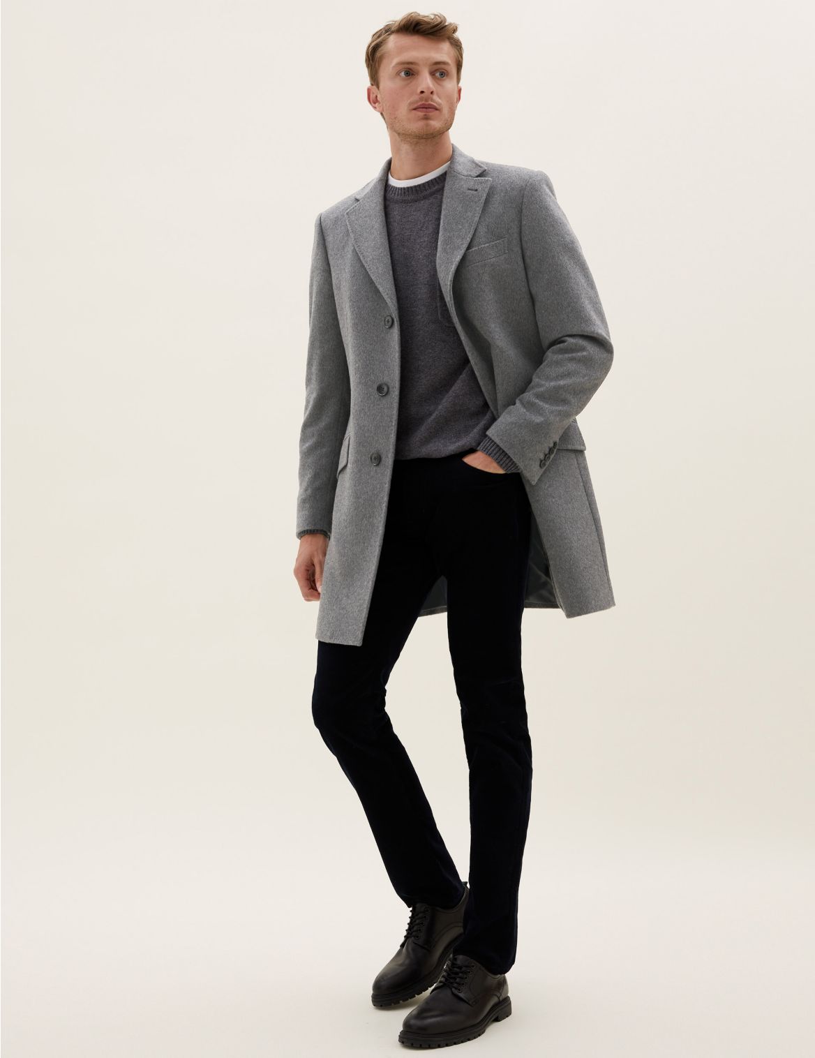Cashmere Longline Overcoat grey