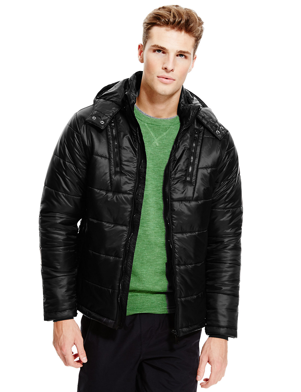 M & S Collection Hooded Jacket With Stormwear & Thinsulate | Snapcat