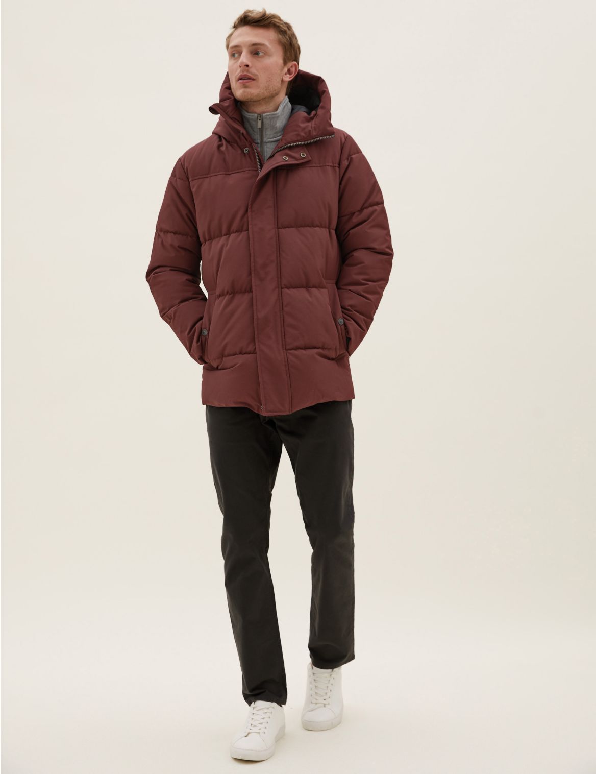 Hooded Puffer Jacket with Thermowarmth&trade; red