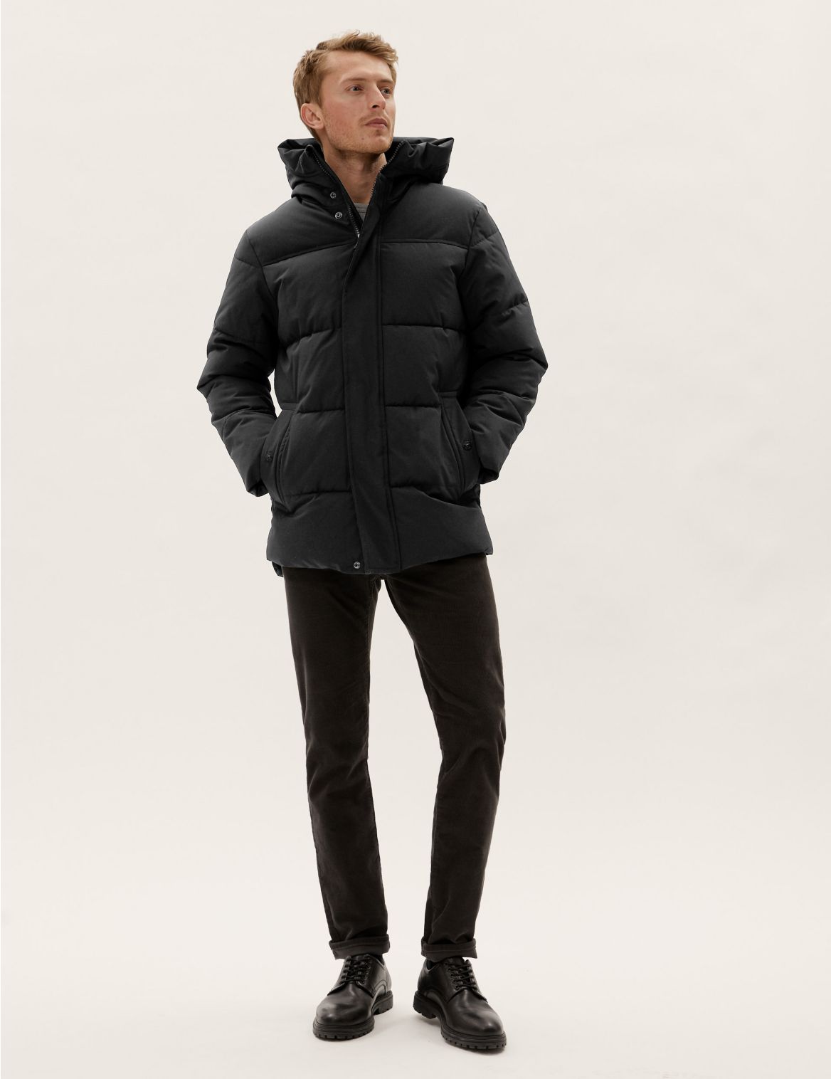 Hooded Puffer Jacket with Thermowarmth&trade; black