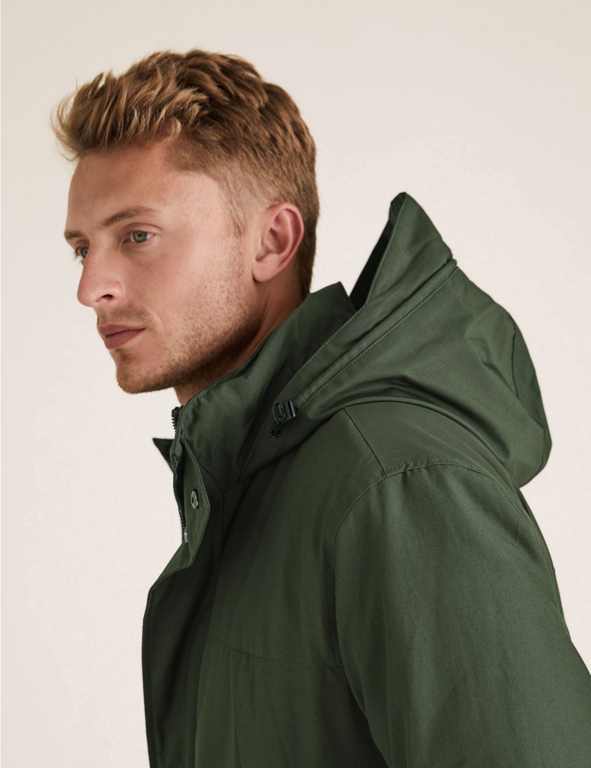 Double Collar Technical Jacket with Stormwear&trade; green