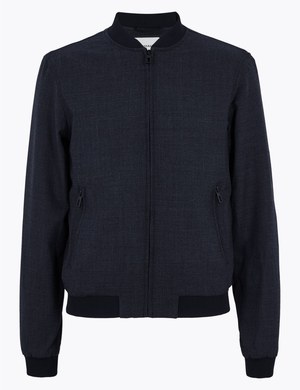 Wool Smart Textured Bomber with Stormwear&trade; navy