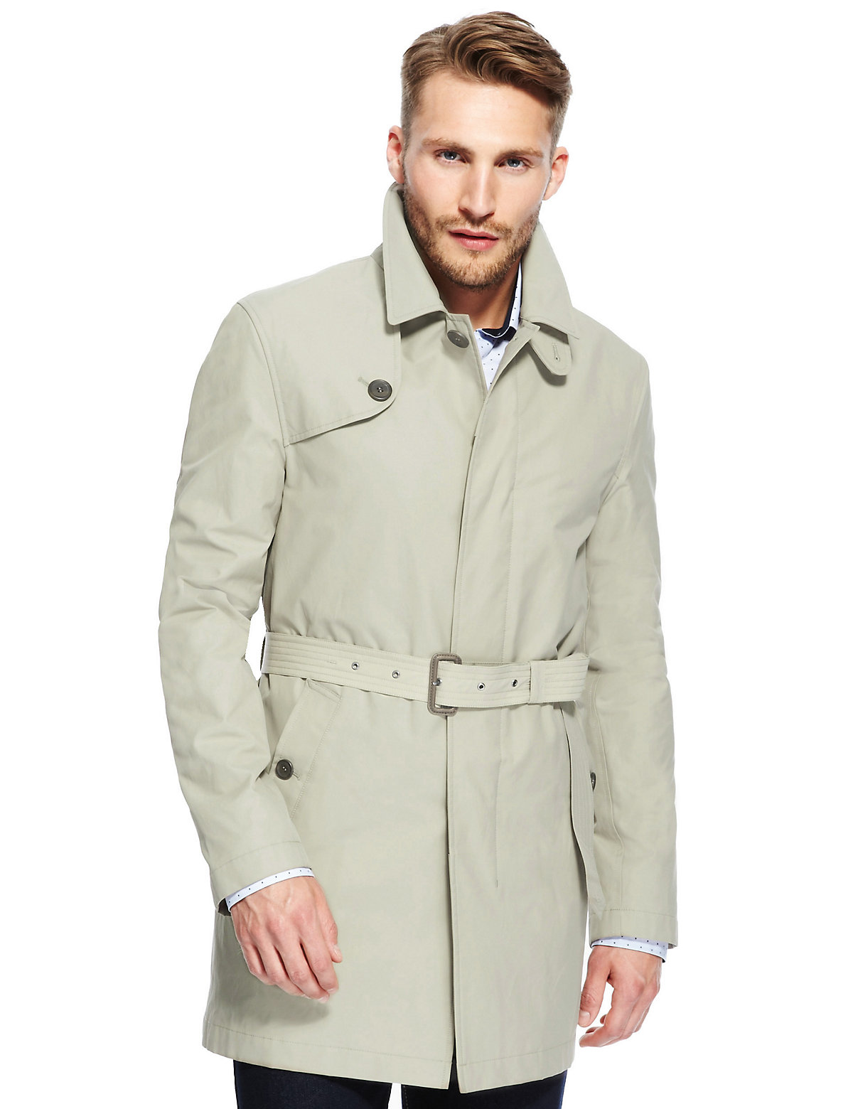 Autograph Slim Fit Modern Belted Trench Coat With Stormwear | Snapcat
