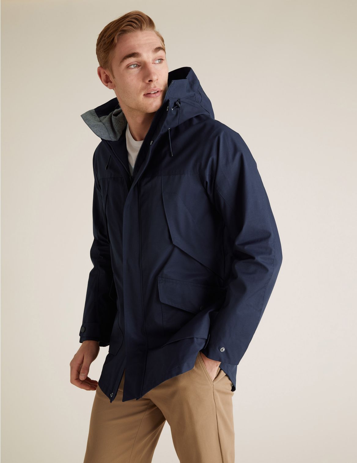 Cotton Technical Mac with Stormwear&trade; navy