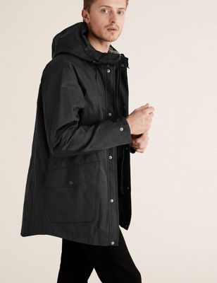 M&S Mens Hooded Mac With Stormwear 