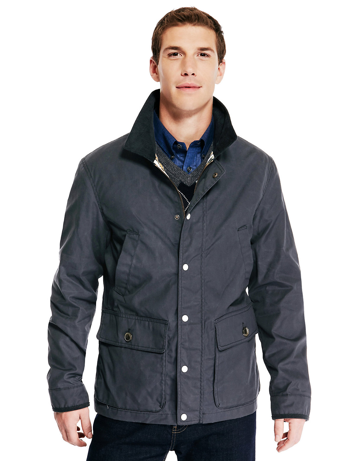 Blue Harbour Wax Parka With Cord Collar | Snapcat