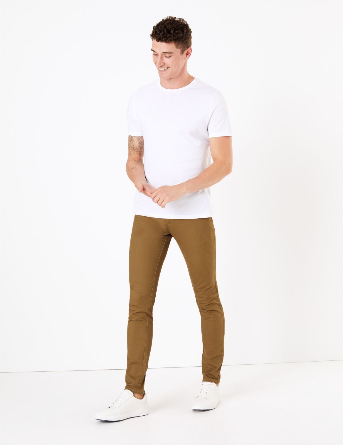Skinny Fit Stretch Chinos brown