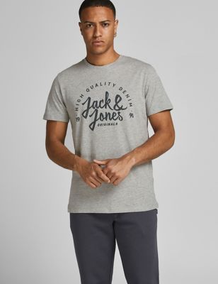 M&S Jack & Jones Mens Cotton Rich Crew Neck T-Shirt