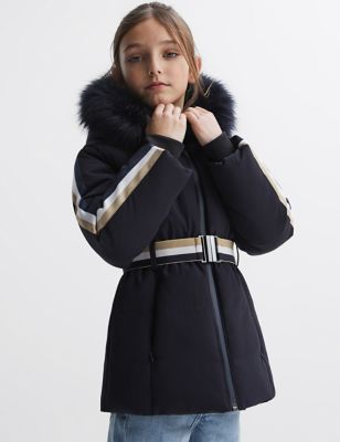 Reiss Girls Quilted Hooded Coat (4-12 Yrs) - 9-10Y - Navy, Navy