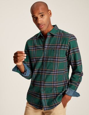 Joules Men's Brushed Cotton Check Oxford Shirt - XL - Green Mix, Green Mix