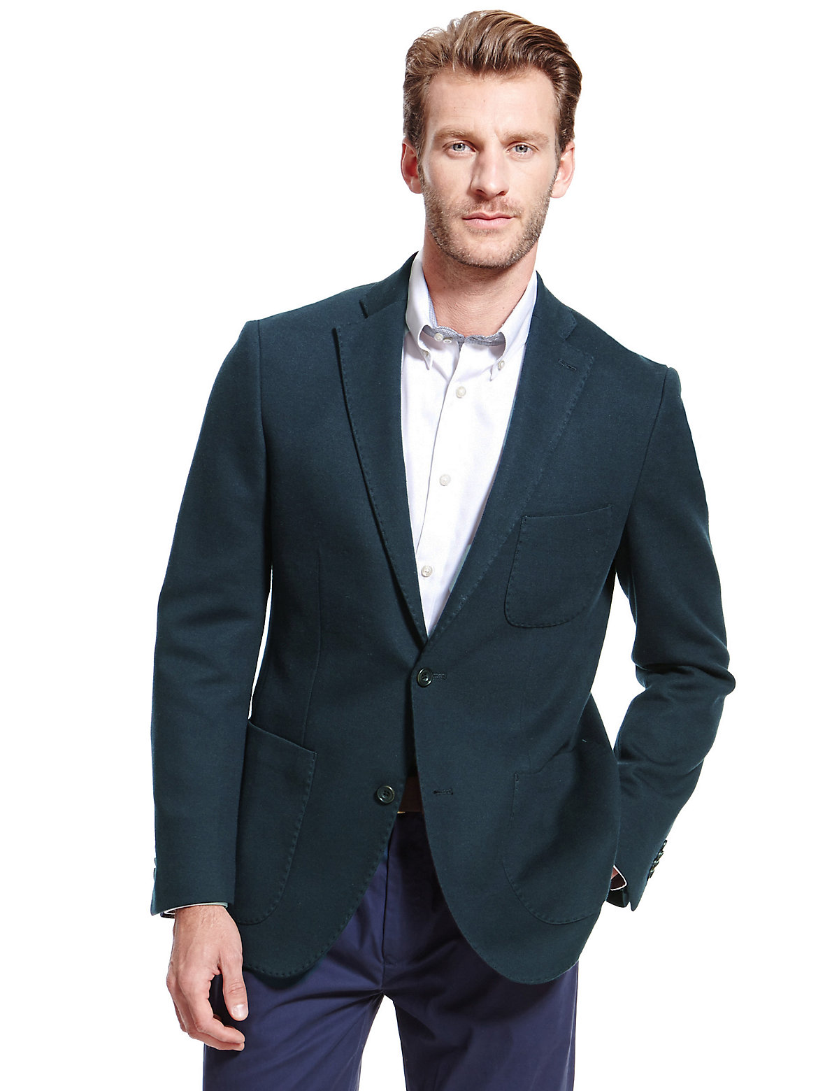 M & S Collection Tailored Fit Jersey Blazer | Snapcat