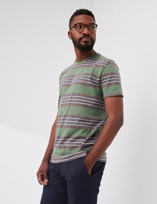 M&S Fatface Mens Pure Cotton Striped T-Shirt