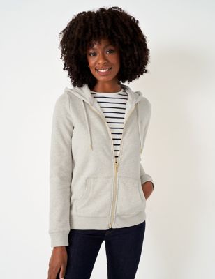 Crew Clothing Womens Cotton Rich Zip Up Hoodie - 6 - Oatmeal, Oatmeal