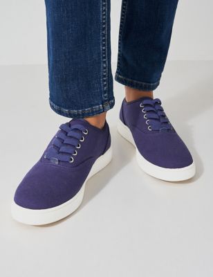 Crew Clothing Womens Canvas Lace Up trainers - 40 - Navy, Navy,White