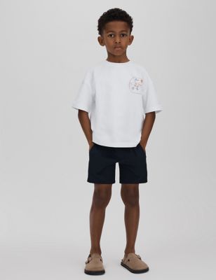 Reiss Boys Pure Cotton Graphic T-Shirt (3-14 Yrs) - 8-9 Y - White Mix, White Mix