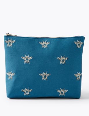 M&S Womens Embroidered Bee Make-up Pouch