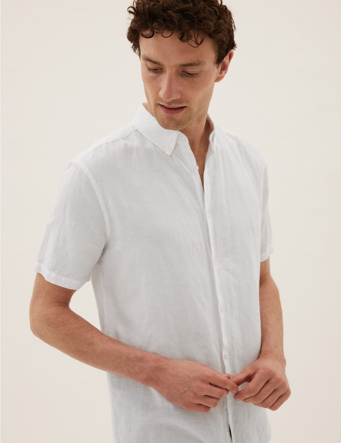 Easy Iron Linen Shirt white