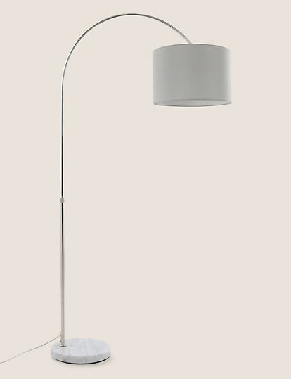 Marks And Spencer Freya Arc Floor Lamp - 1Size - Silver, Silver