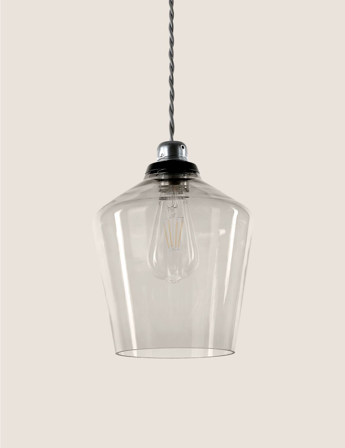 Claudia Glass Easy Fit Ceiling Light grey