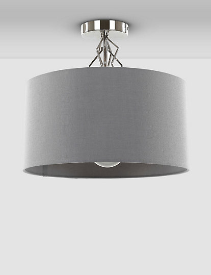M&S Collection Sophia Flush Ceiling Light - 1Size - Grey, Grey