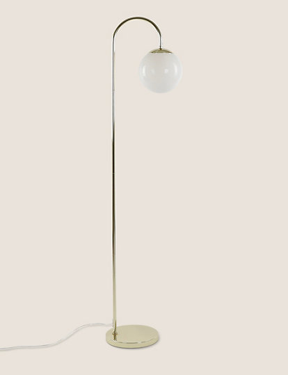 Marks And Spencer Opal Curved Floor Lamp - 1Size - White, White