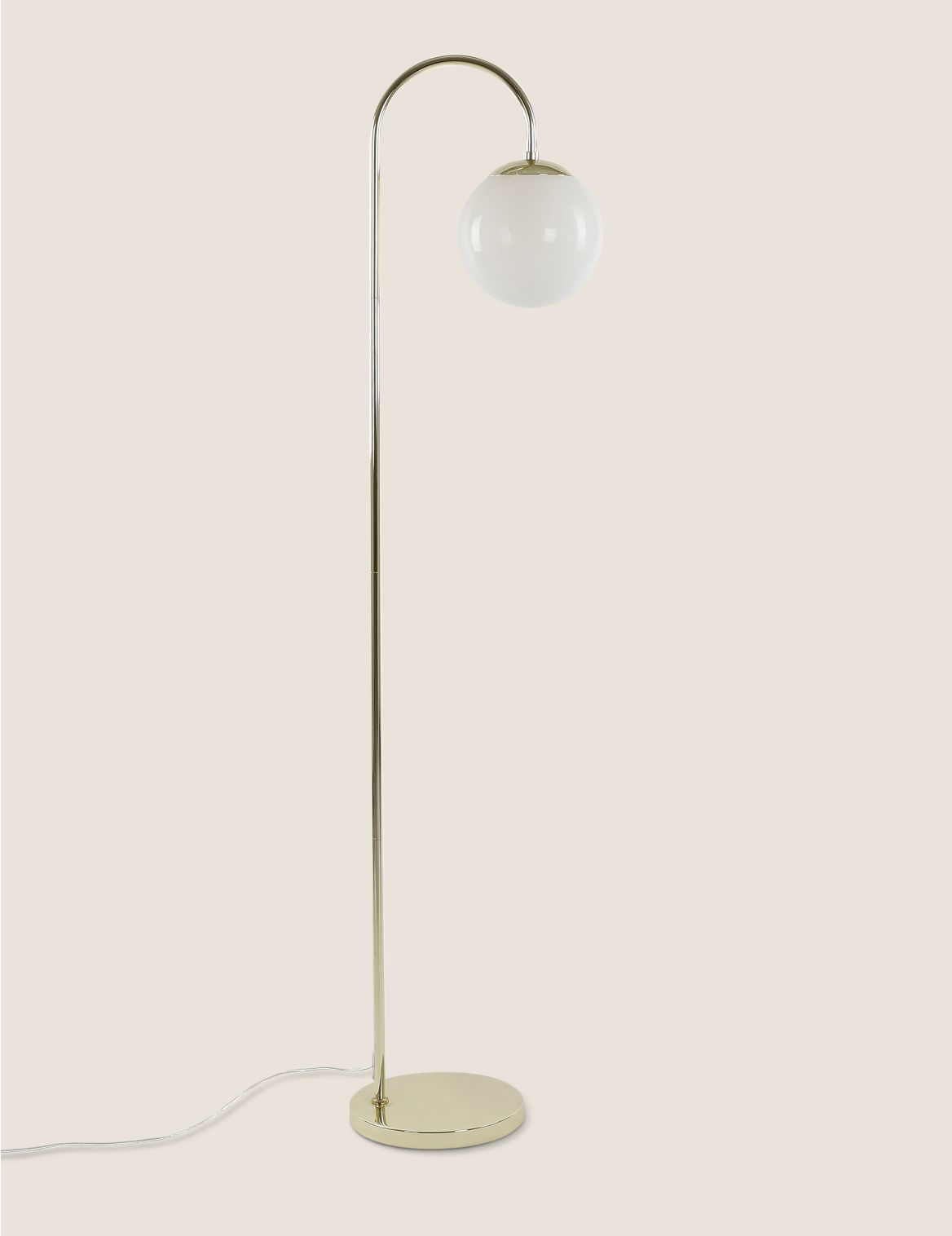 Opal Curved Floor Lamp white
