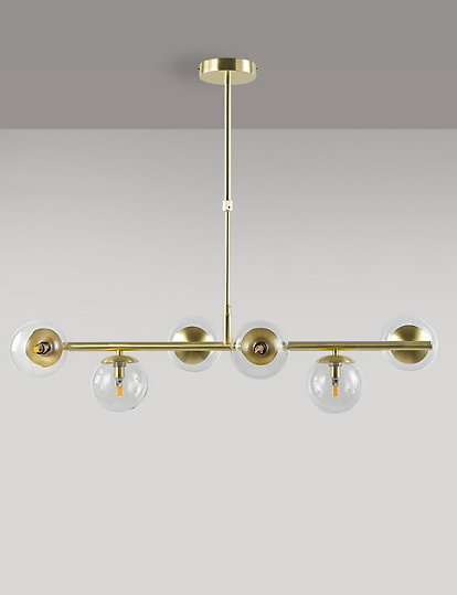 M&S Collection Aurora Bar Pendant Light - 1Size - Polished Brass, Polished Brass