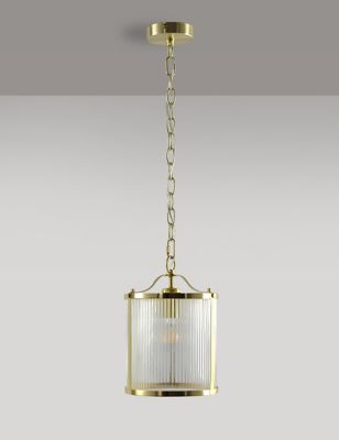 M&S Monroe Lantern Pendant - Antique Brass, Antique Brass