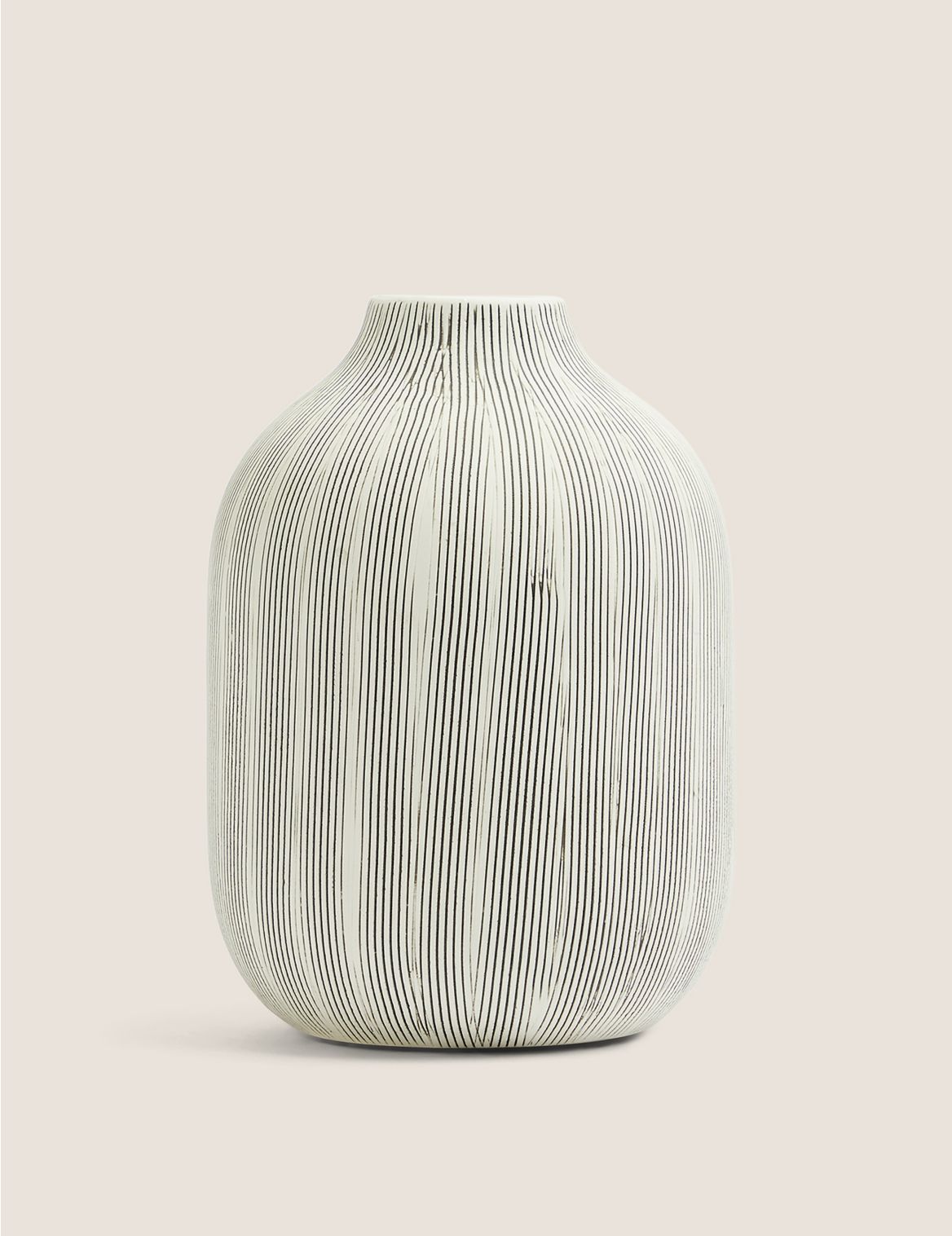 Medium Linear Striped Vase grey
