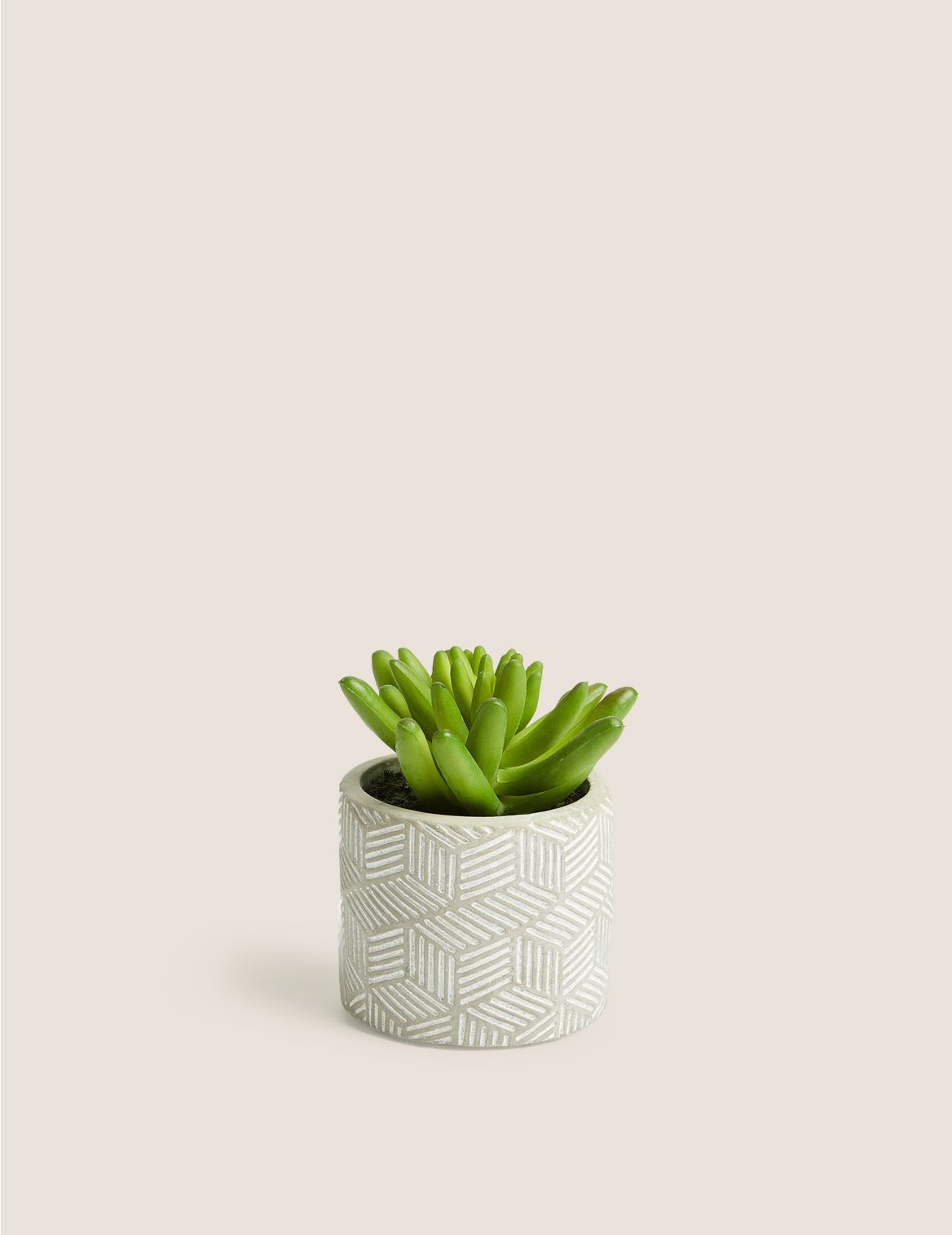 Artificial Mini Succulent in Concrete Pot green